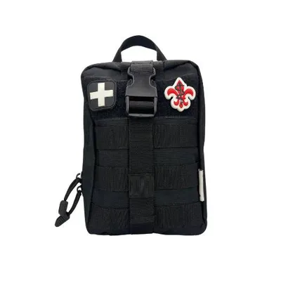 Black Trauma Guard bleeding control kit, front view